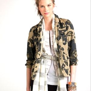 J Crew Black Blossom Cropped Blazer